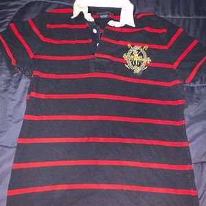 Ralph Lauren short sleeve crest polo stripe L wmns
